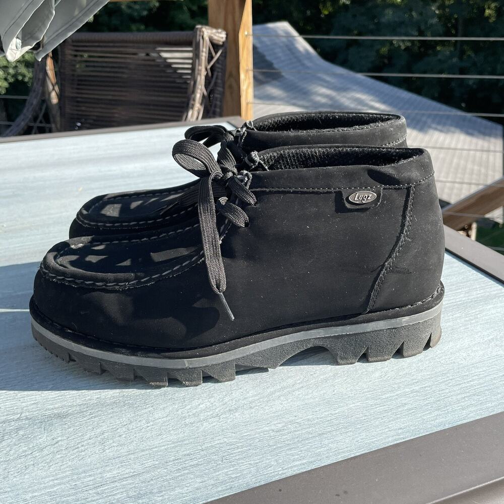 Lugz WALLY Chukka Boots Men’s 9.5 Black Nubuck Faux Suede Mid Ankle Lace Up